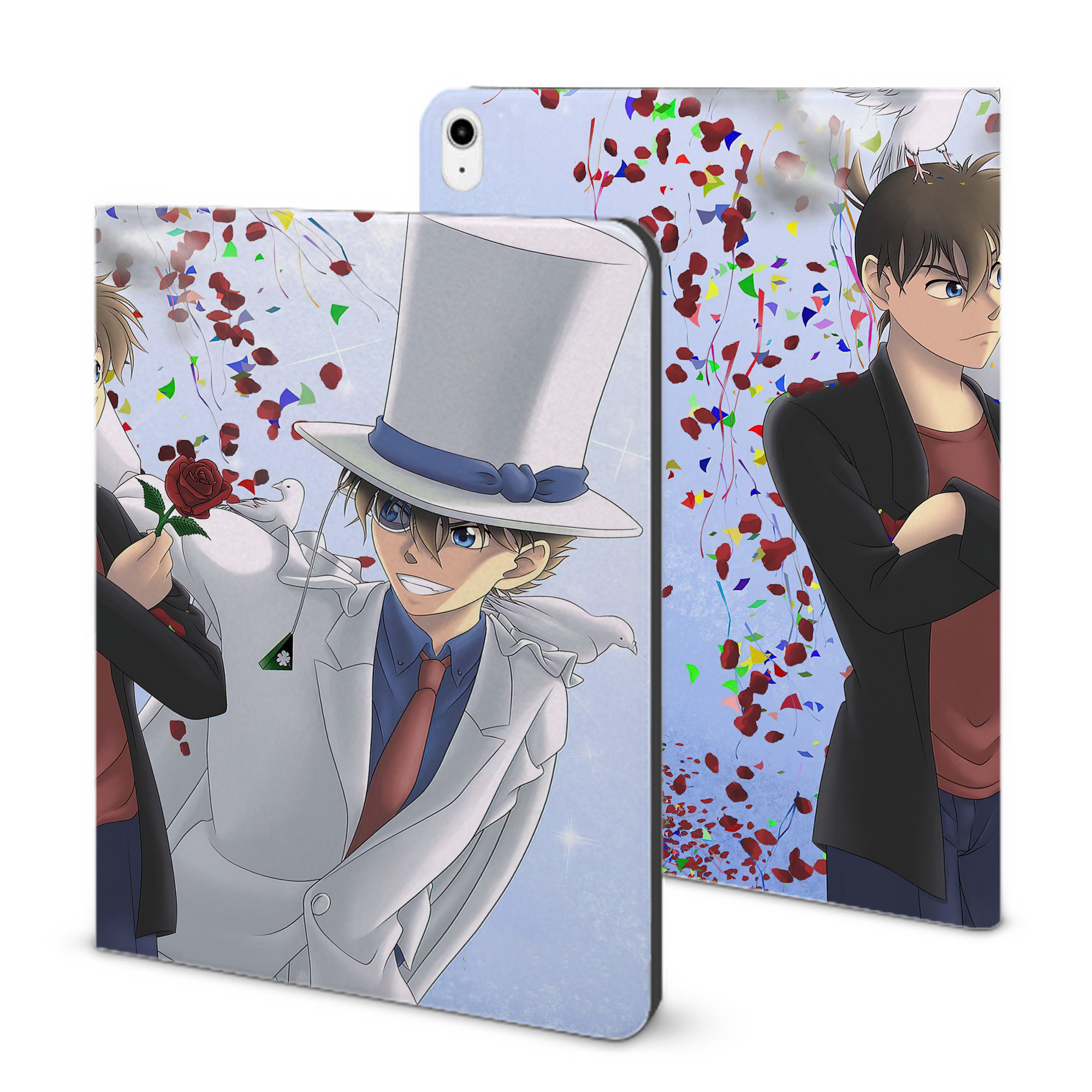 （画像用） 名探偵コナン Detective Conan IPadケース ペンホルダー付き ブックスタイルデザイン